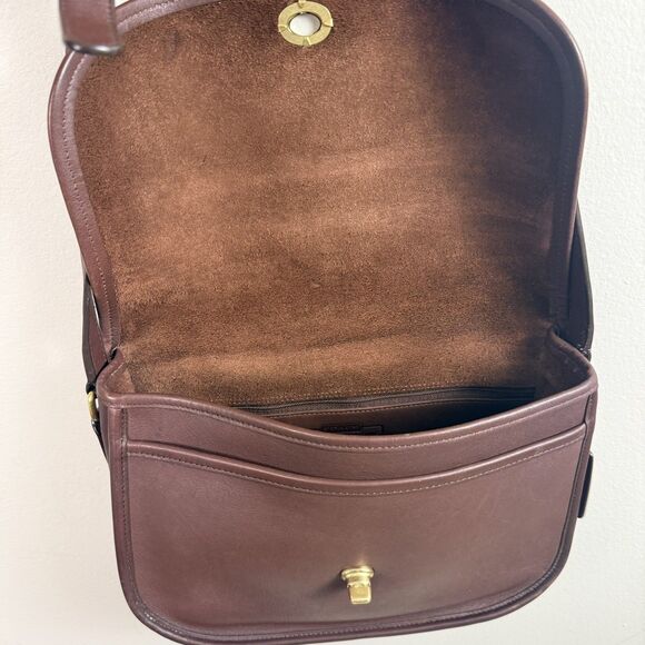 Vintage COACH Brown Leather City Bag Shoulder Bag Handbag #9790 Keychain - Picture 9 of 15